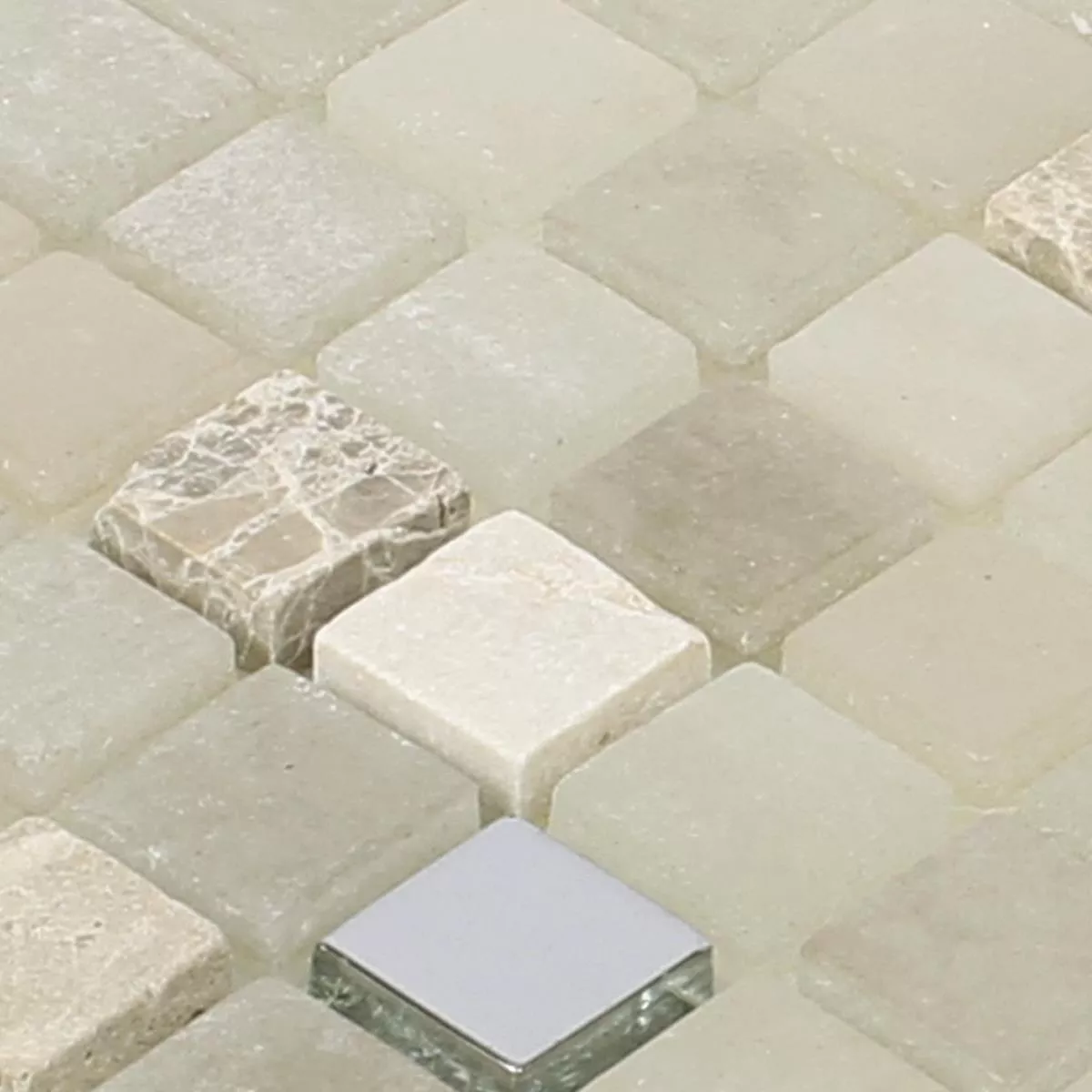 Sample Mosaic Tiles Glass Natural Stone Mix Freyland Beige