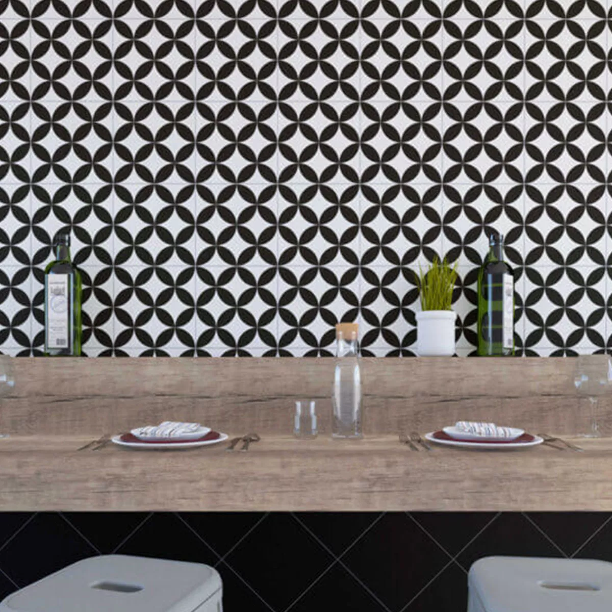 Porcelain Stoneware Tiles Florentino Black 22,5x22,5cm