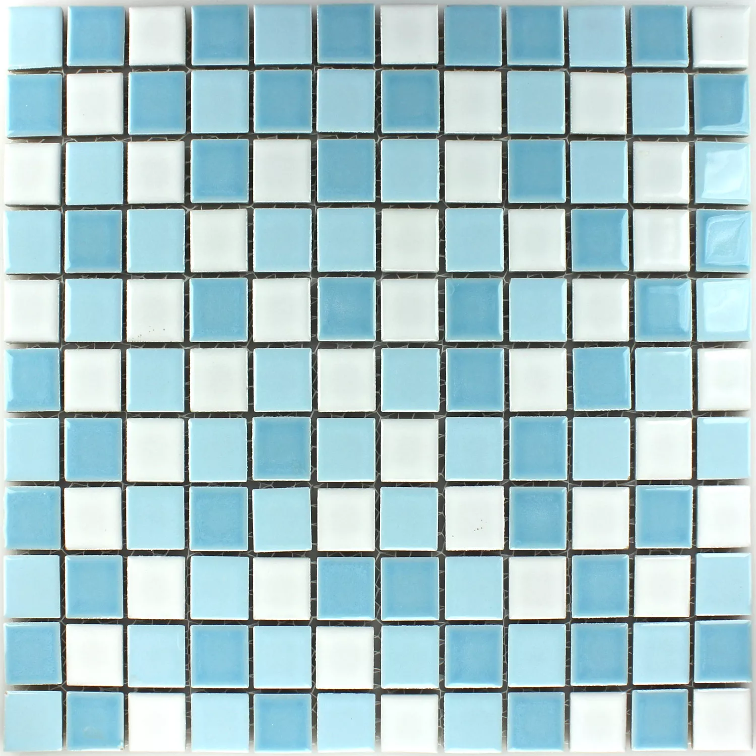 Mosaic Tiles Ceramic Blue White 25x25x5mm