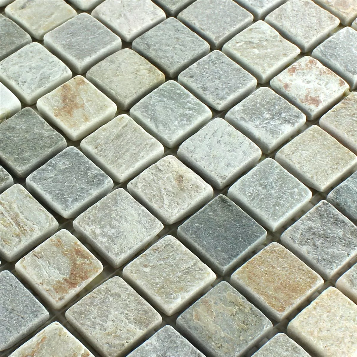 Mosaic Tiles Quartzite Beige Grey 22x22mm