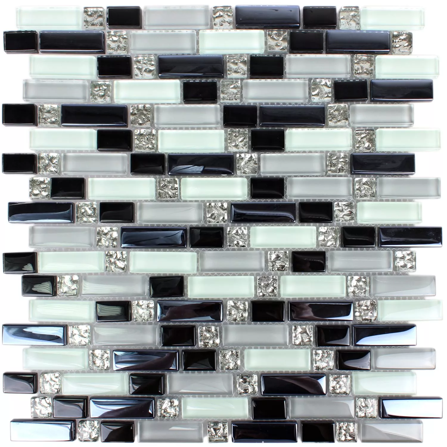 Sample Glass Mosaic Minaki Black White Grey