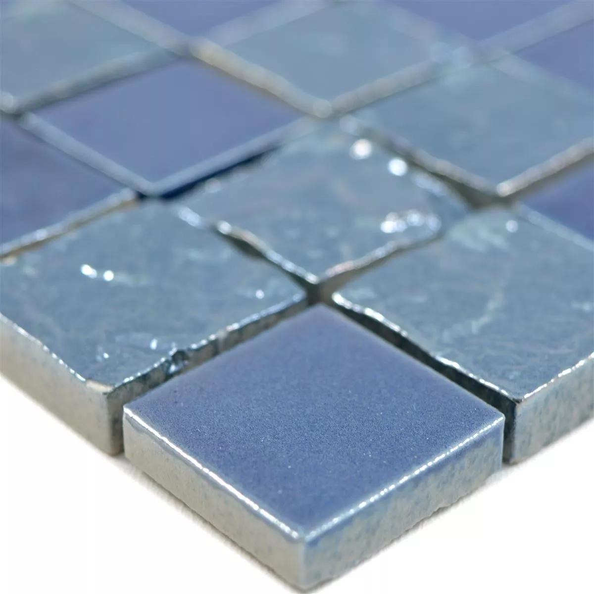 Sample Ceramic Mosaic Tiles Shogun 3D Blue