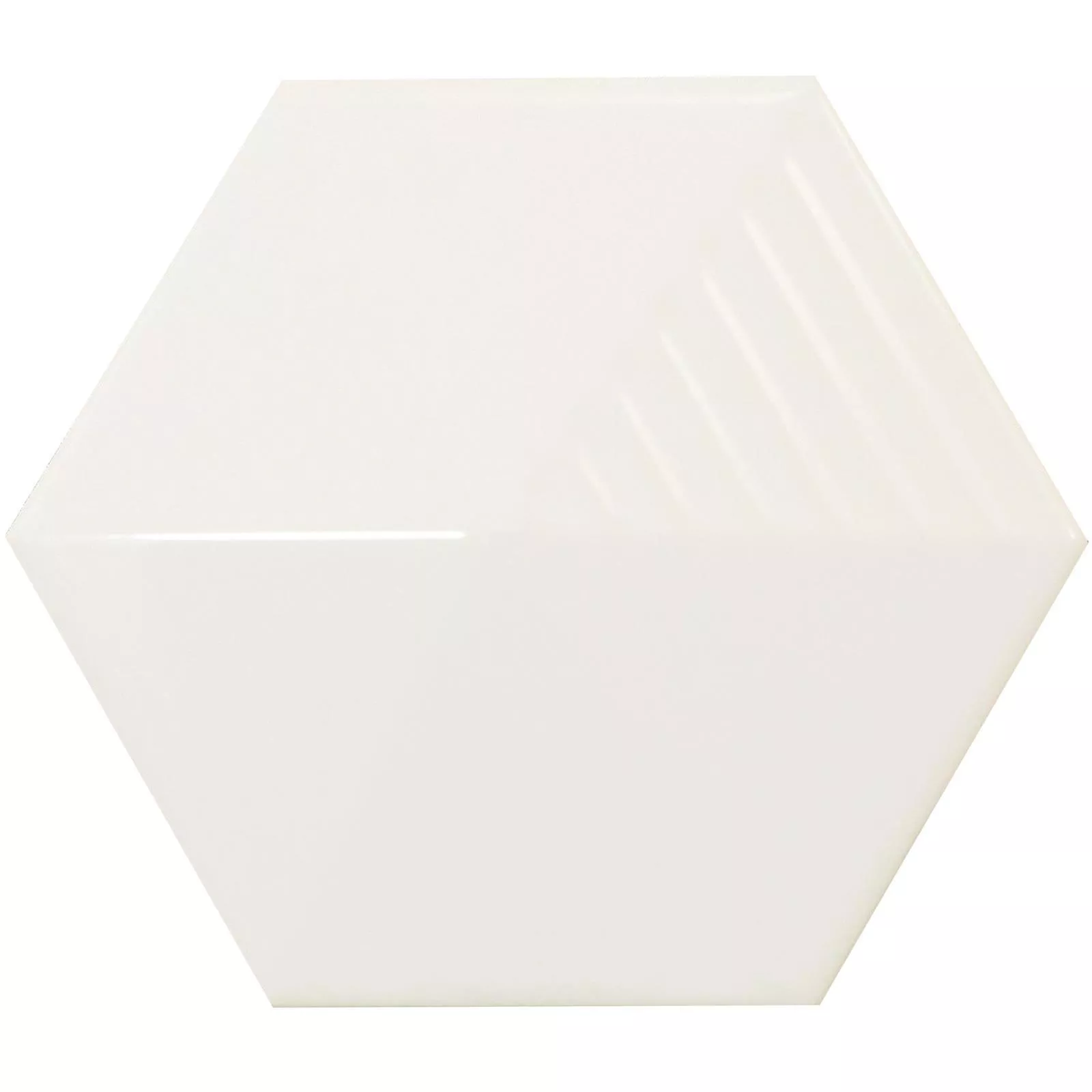 Wall Tiles Rockford 3D Hexagon 12,4x10,7cm Blanc
