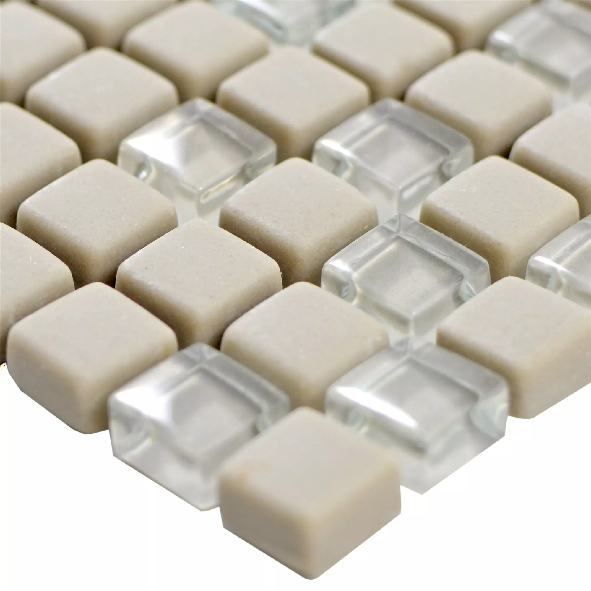 Glass Mosaic Tiles Kassandra Cream Mat