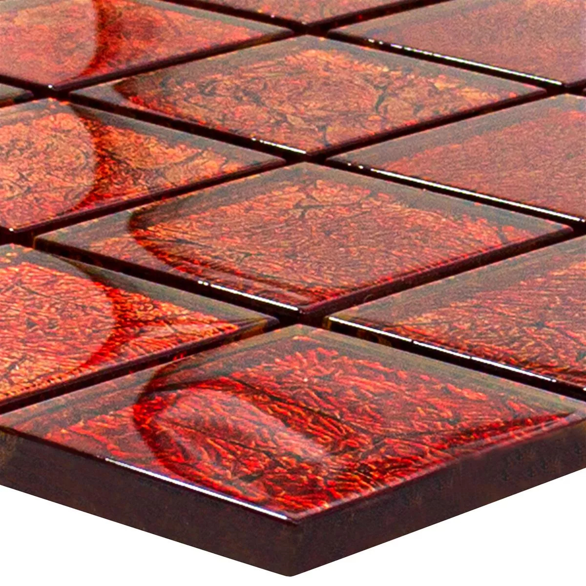 Glass Mosaic Tiles Seraphina Red Square 47