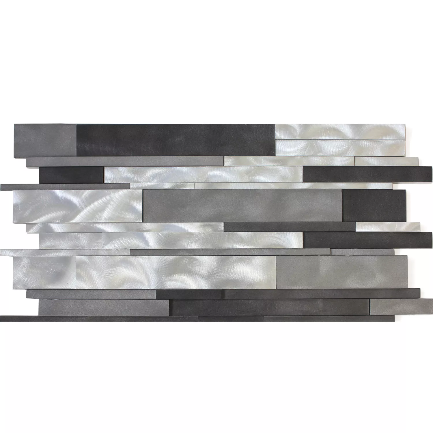 Aluminium Metal Mosaic Talara Black Silver 300x600mm