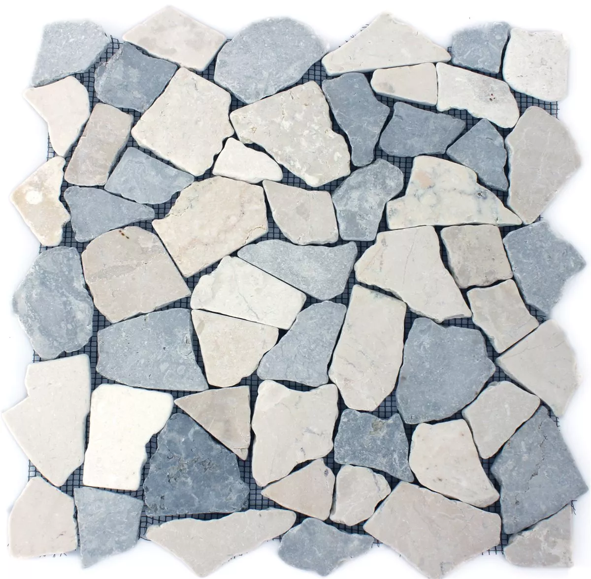 Sample Mosaic Tiles Broken Marble Grey Botticino