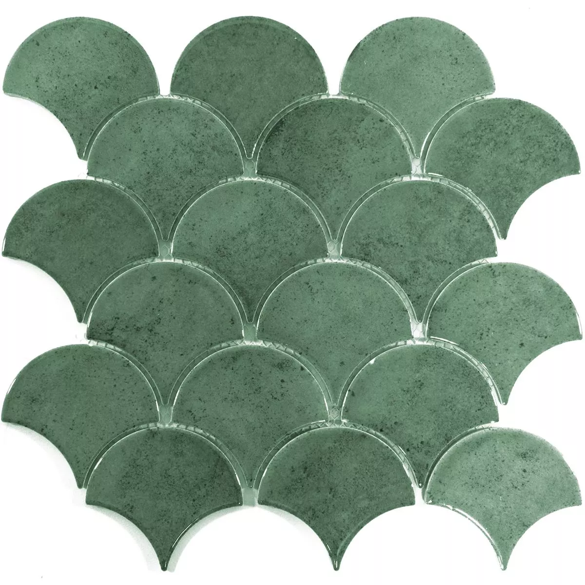 Ceramic Mosaic Tiles Eldertown Fächer Dark Green