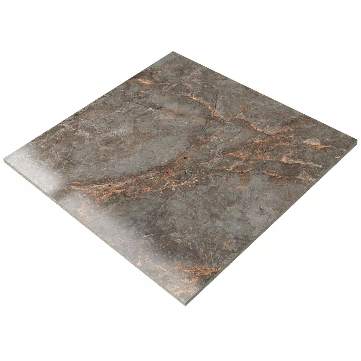 Floor Tiles Montefalco Marble Optic Gold Grey Polished Glossy 60x60cm