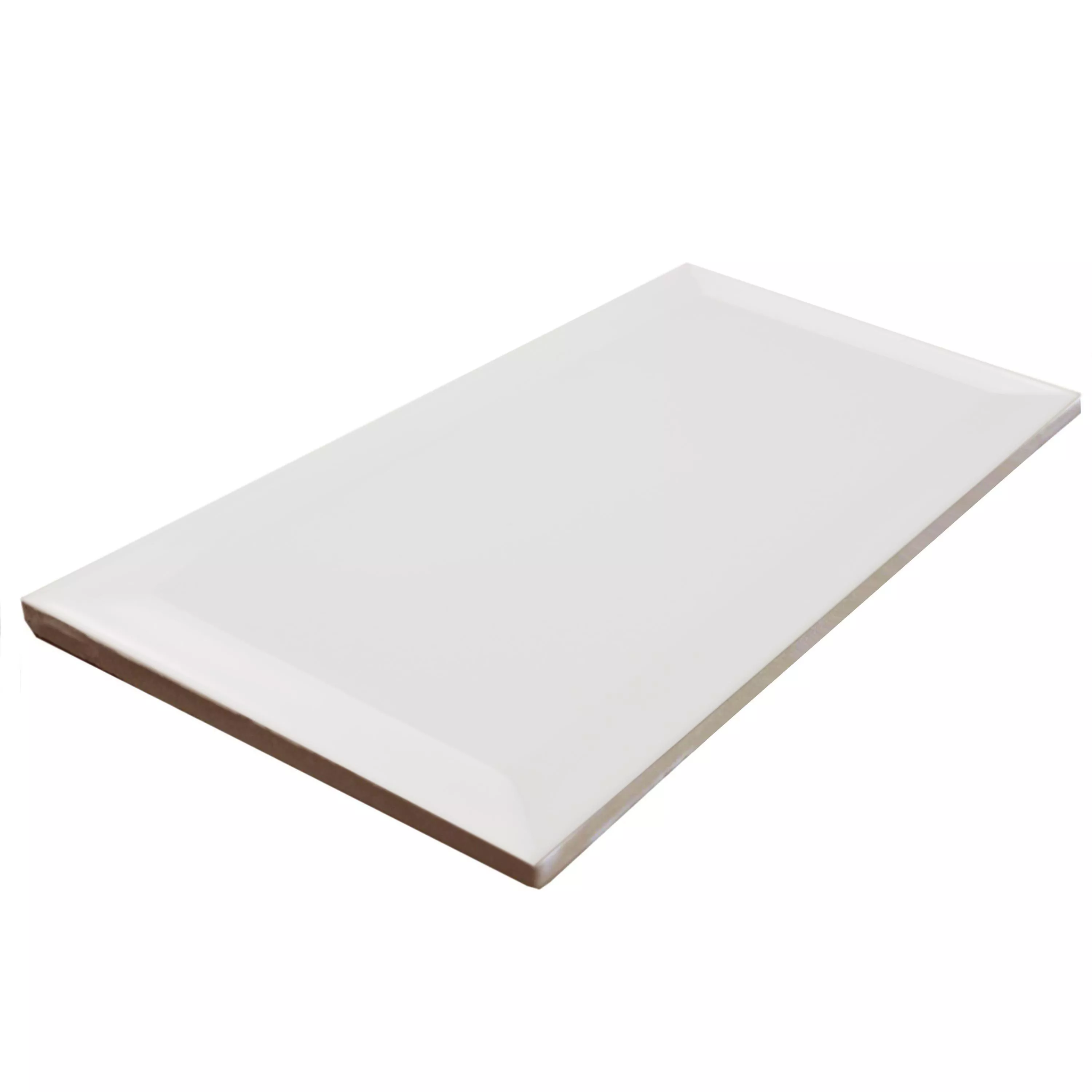 Sample Metro Wall Tiles Brasilia Facet 7,5x15x0,7cm Blanco Mat