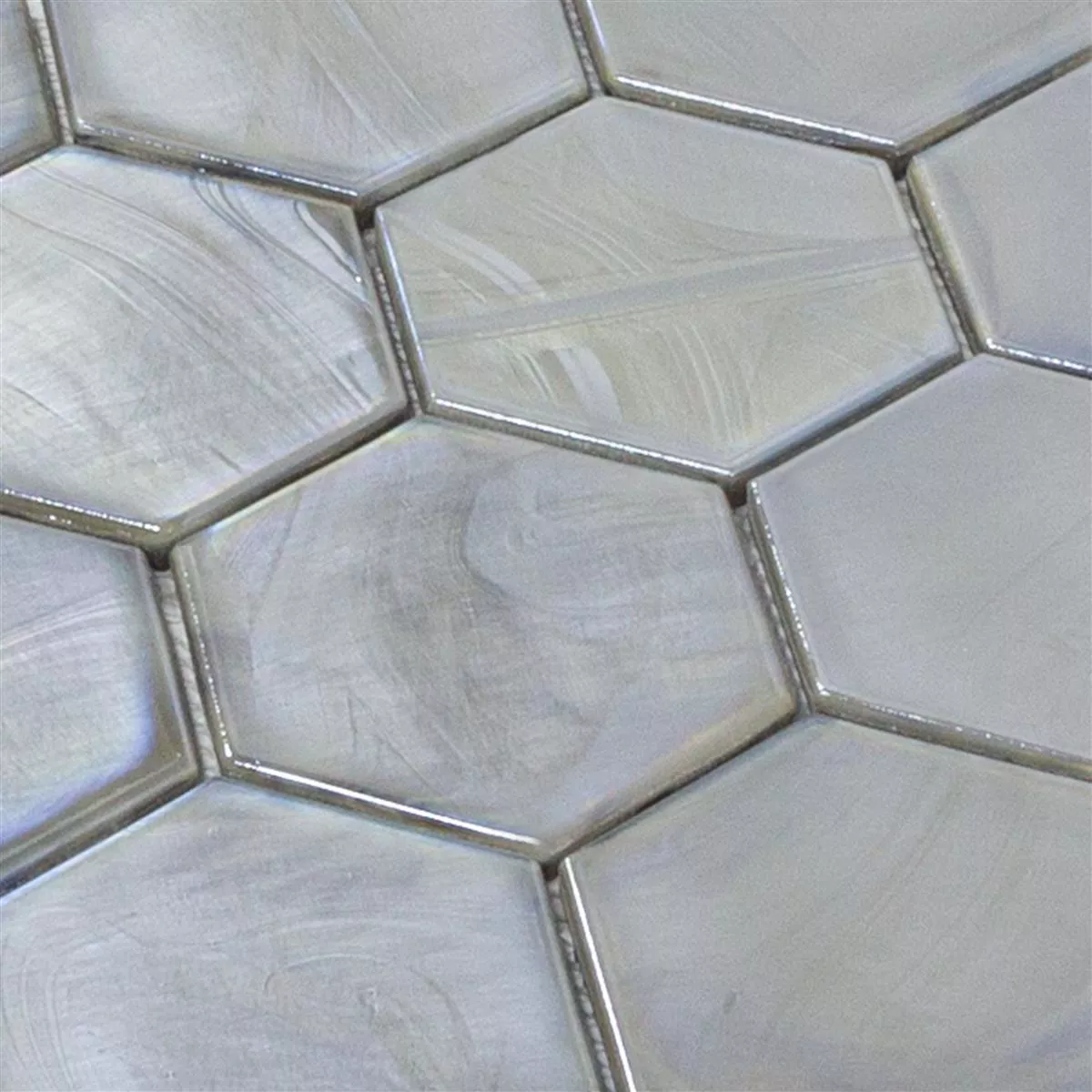 Glass Mosaic Tiles Andalucia Hexagon Grey