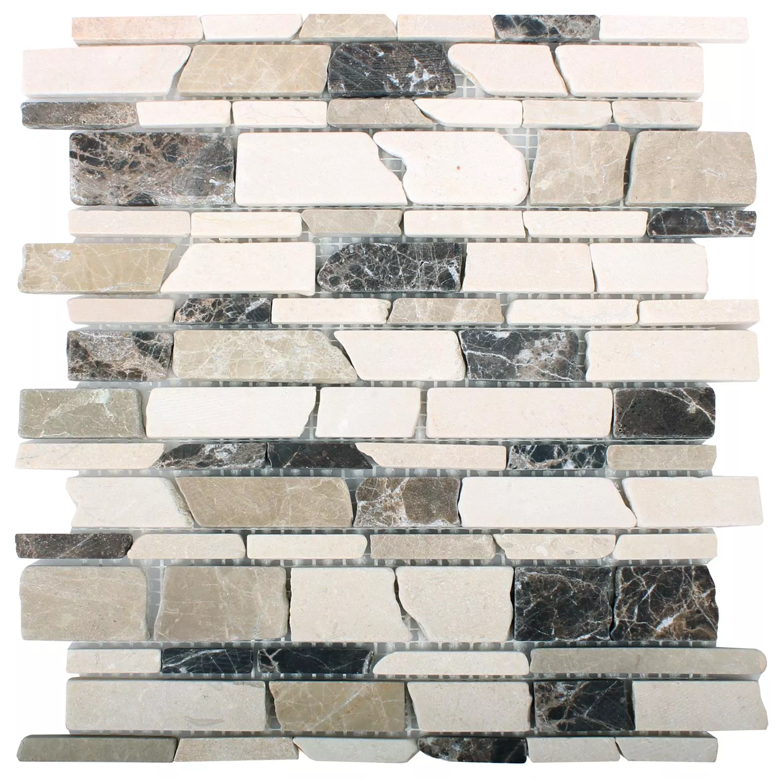 Mosaic Tiles Marble Havel Brick Castanao Biancone