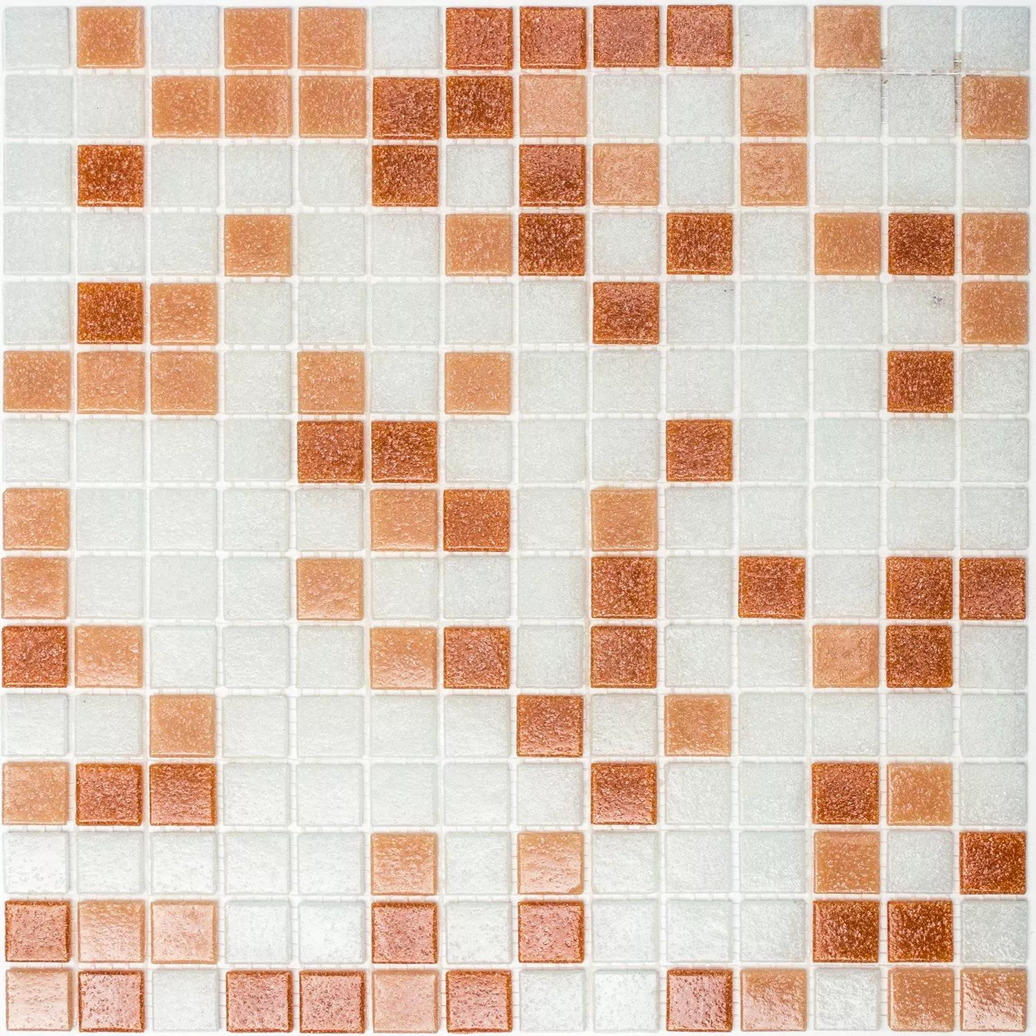 Sample Mosaic Tiles Glass White Brown