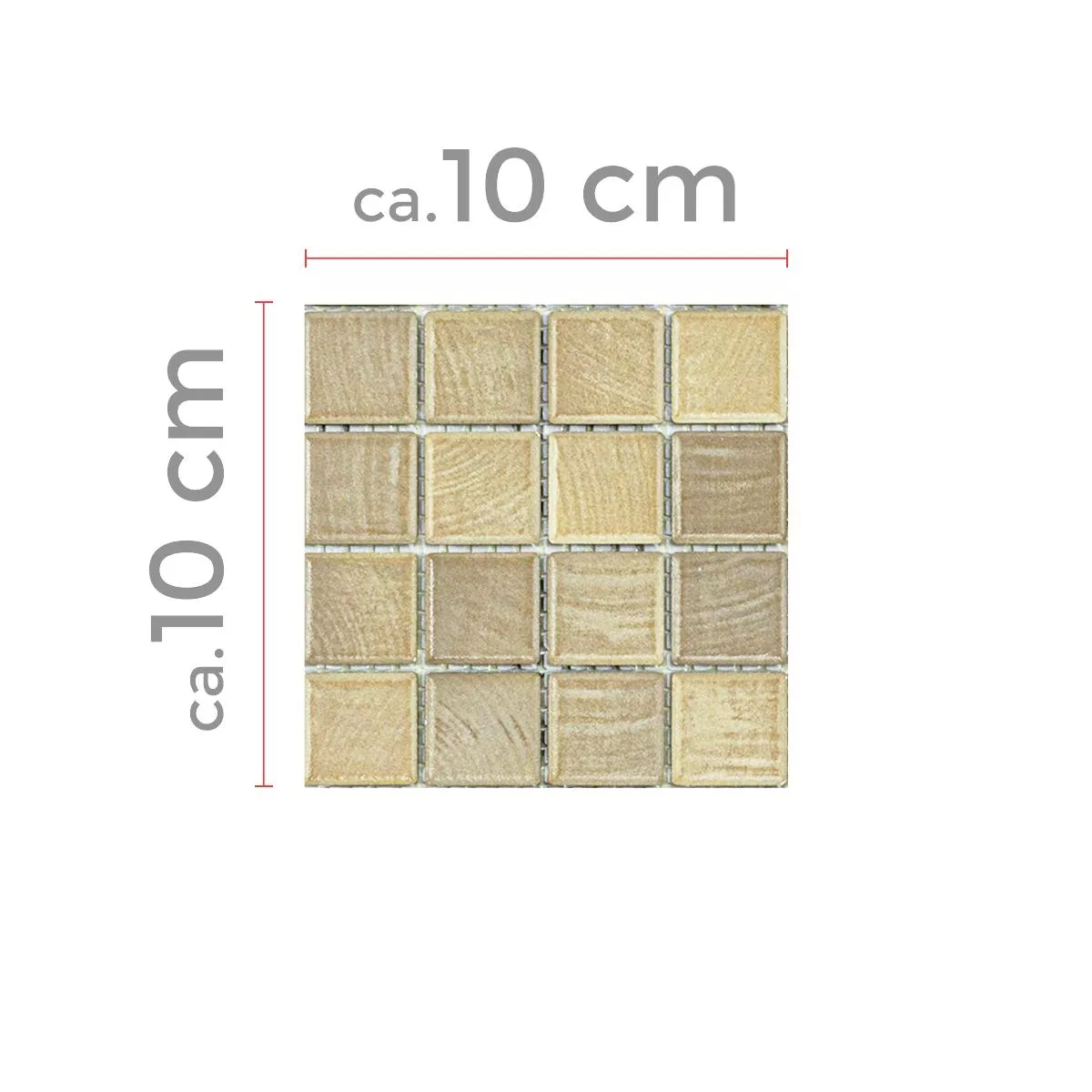 Sample Ceramic Mosaic Tiles Luminara Wood Optic Light Brown