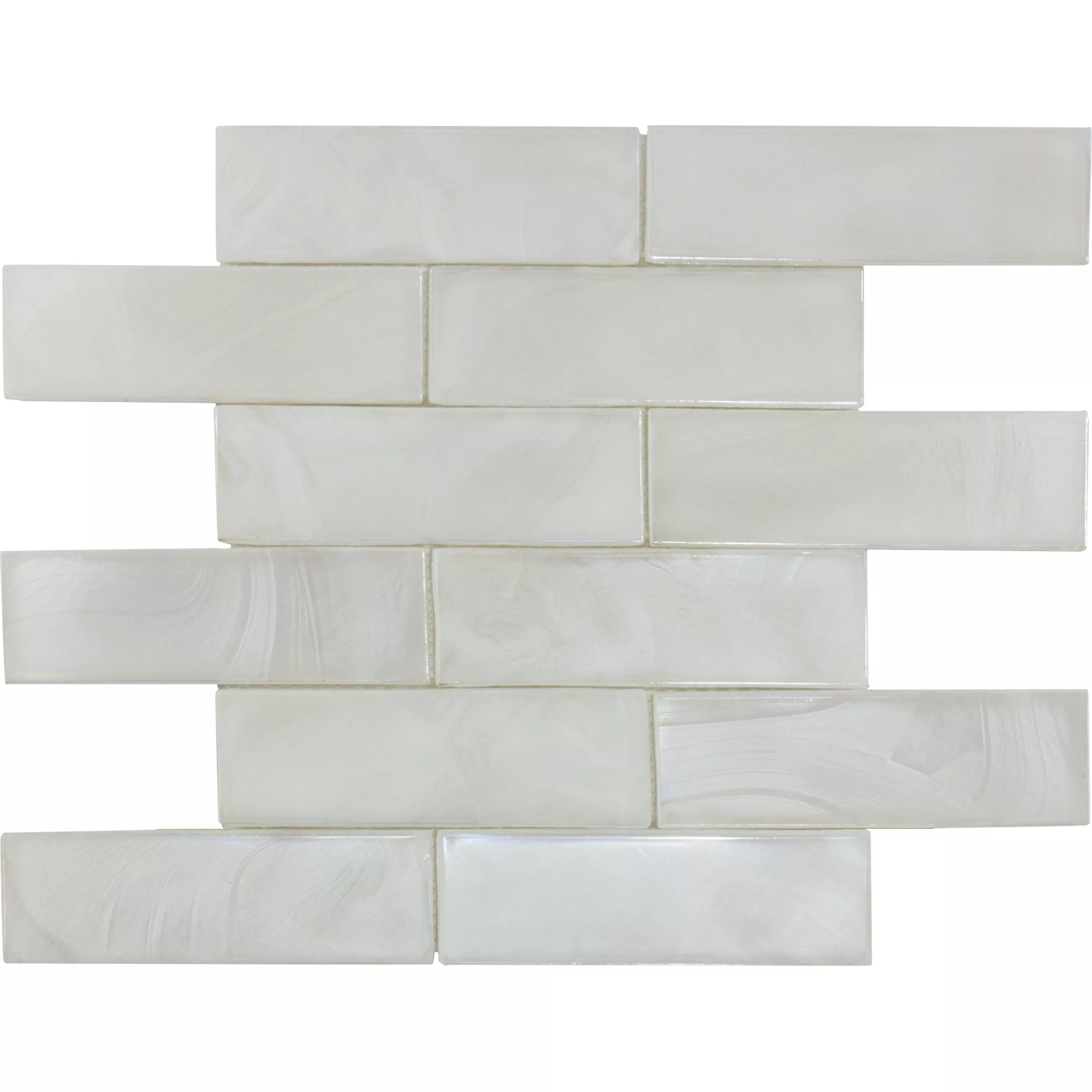 Glass Mosaic Tiles Andalucia Brick Blanc