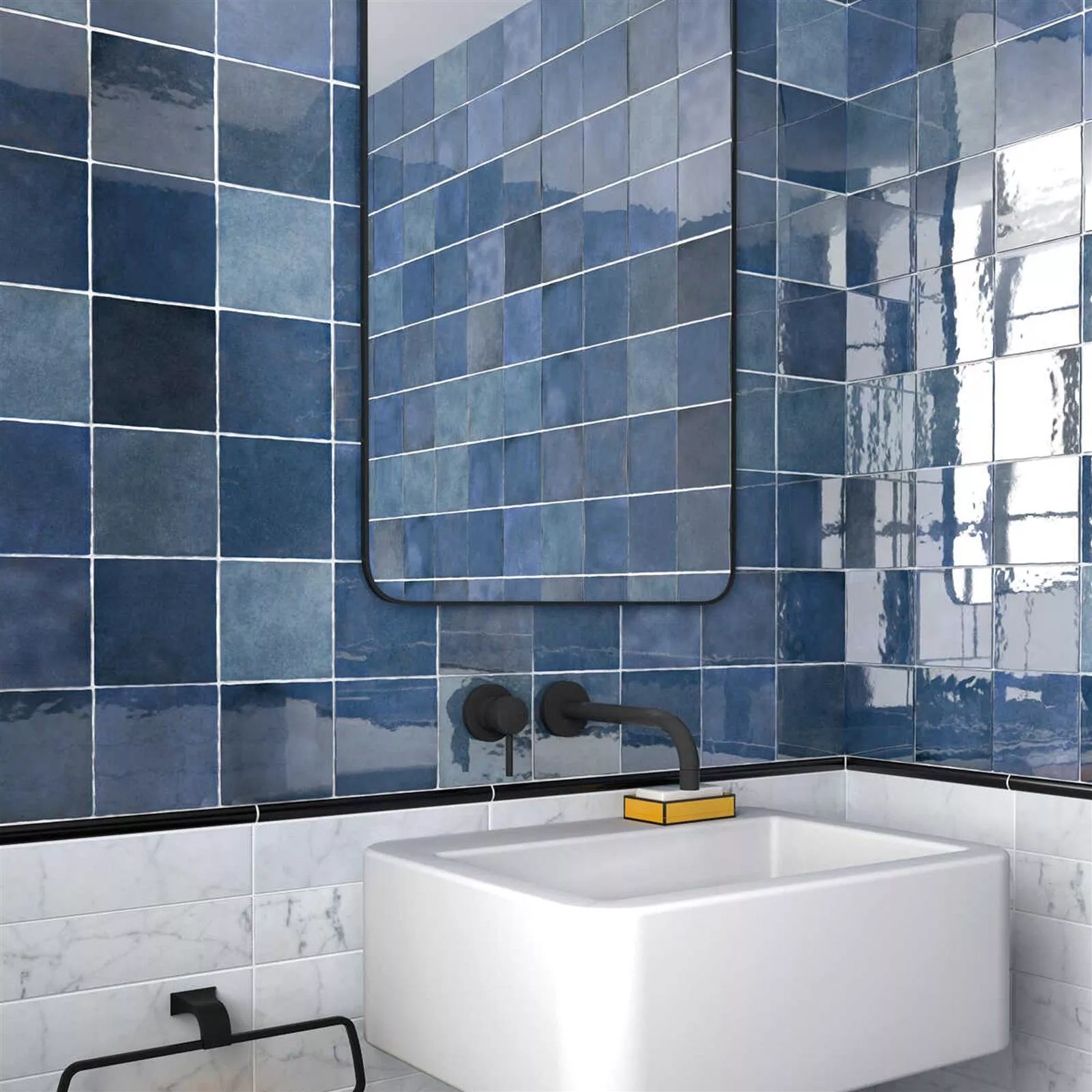 Wall Tiles Concord Wave Optics Blue 13,2x13,2cm