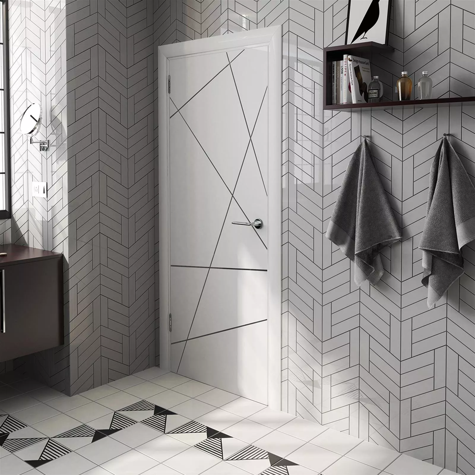 Sample Wall Tiles Silex 18,6x5,2cm Light Grey Obliquely Right
