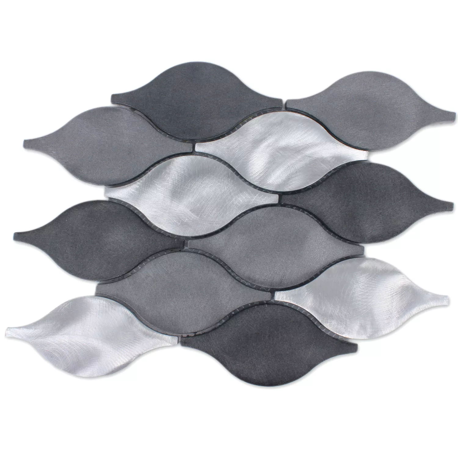 Mosaic Tiles Aluminium Beverly Black Silver