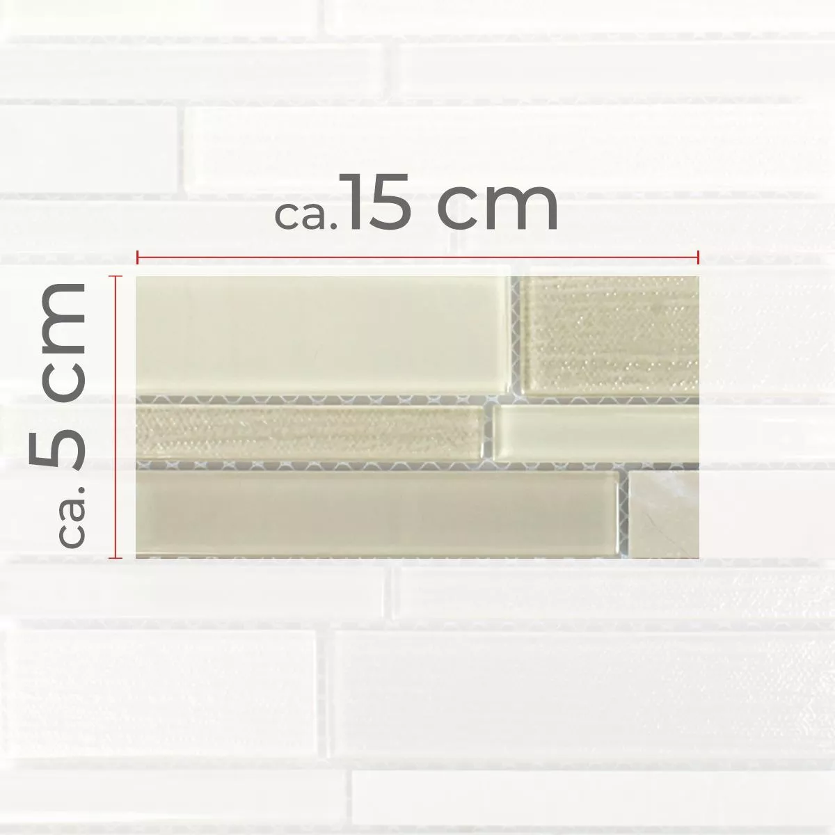 Sample Mosaic Tiles Glass Natural Stone Kalamos Beige