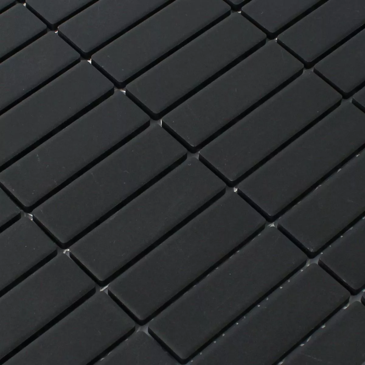 Mosaic Tiles Ceramic Black Unglazed