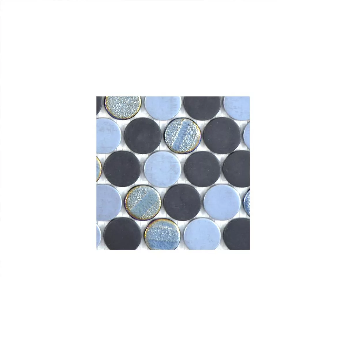 Sample Glass Mosaic Tiles Albany Round Color Mix