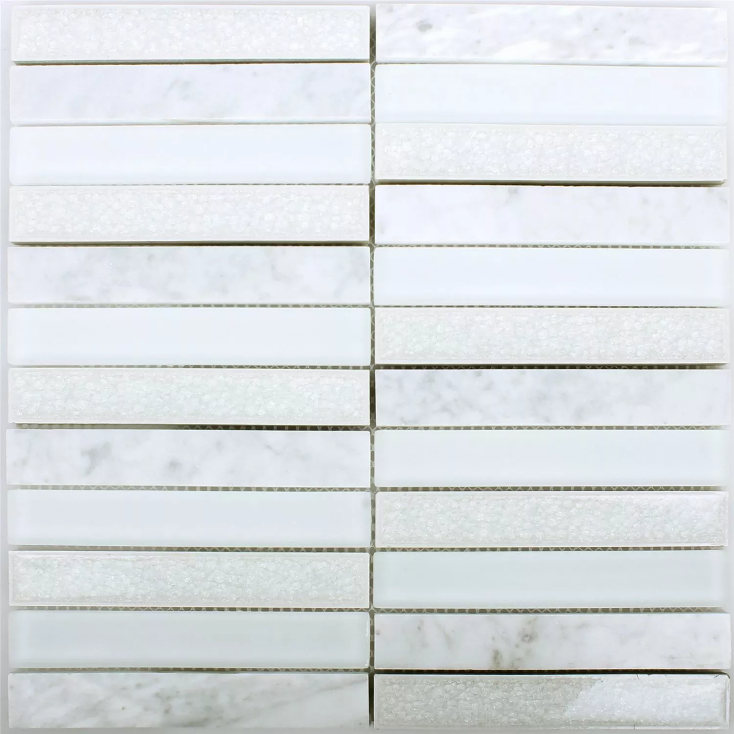 Mosaic Tiles Glass Natural Stone Talinn Arktis White