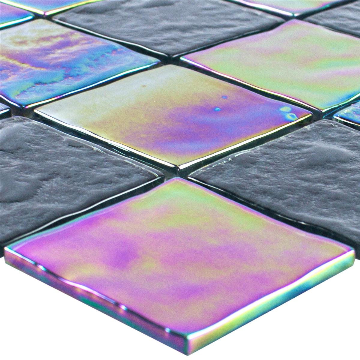 Glass Mosaic Tiles Nacre Effect Darwin Black