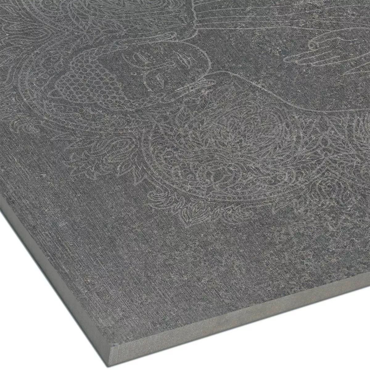Floor Tiles Stone Optic Horizon Anthracite Decor Buddha