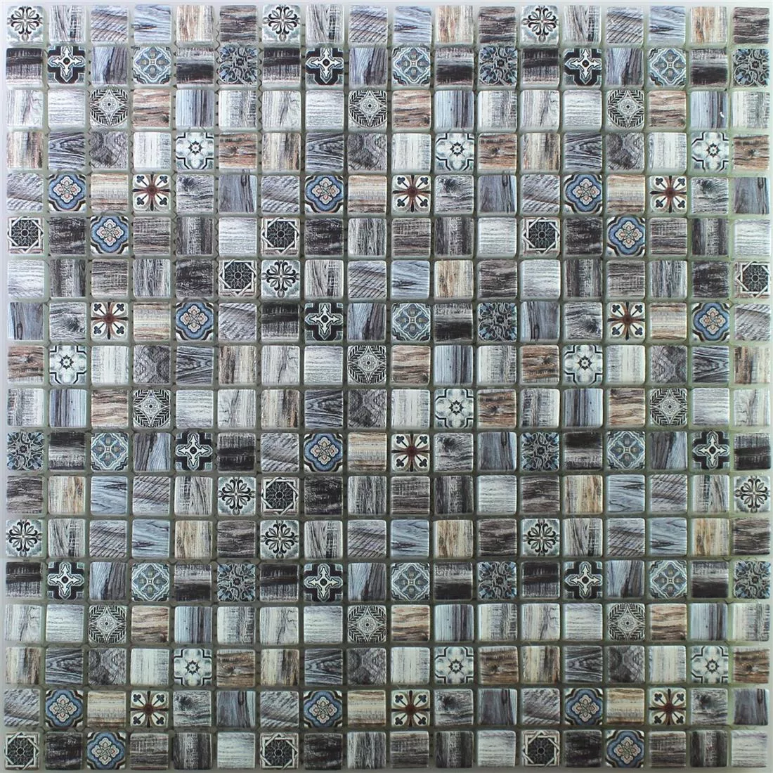 Sample Glass Mosaic Wood Optic Tiles Vision Dark Grey