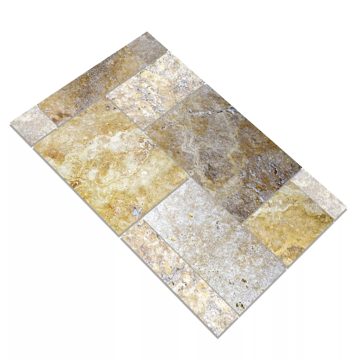 Natural Stone Tiles Travertine Castello Gold Roman Pattern
