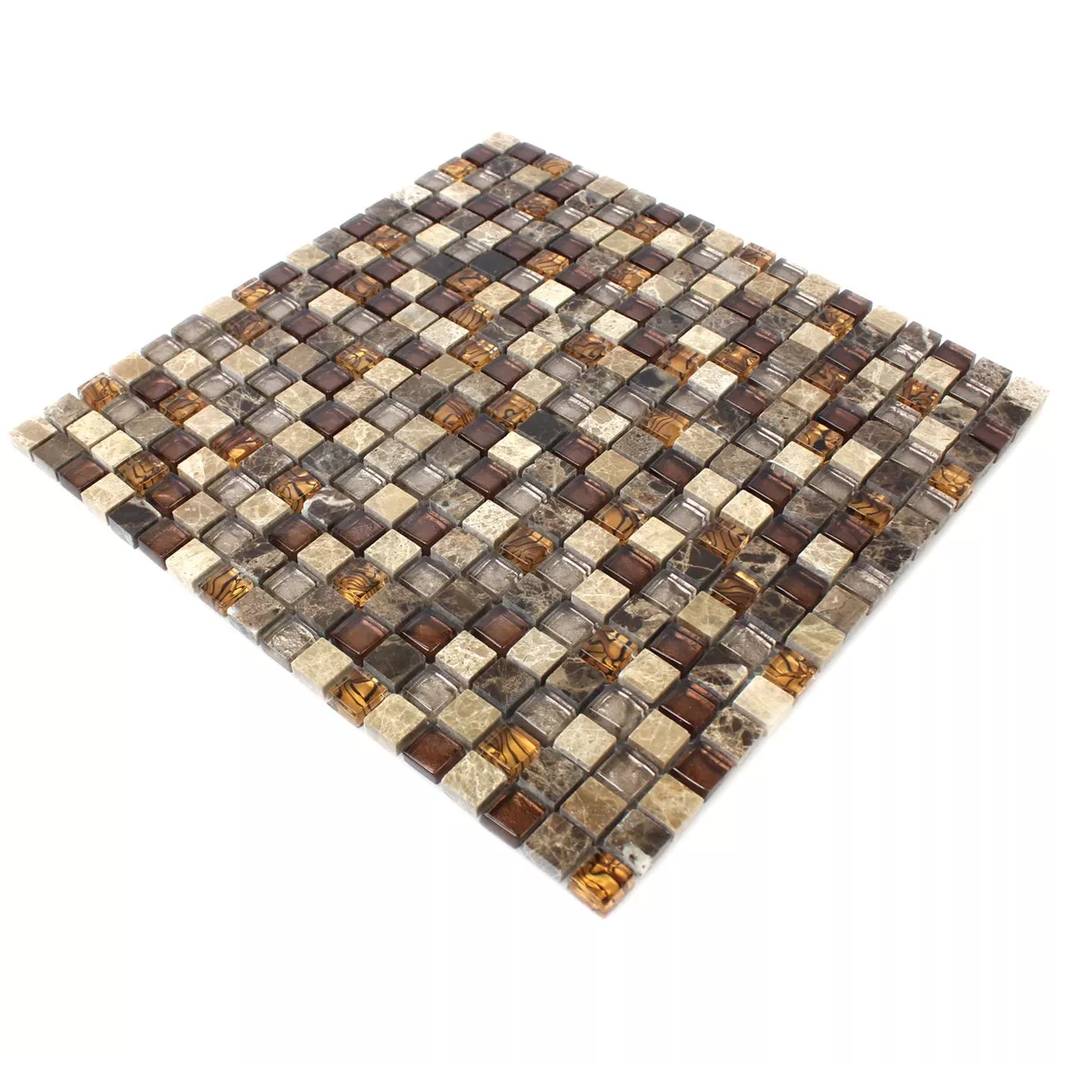 Mosaic Tiles Glass Natural Stone Beige Brown 15x15x8mm