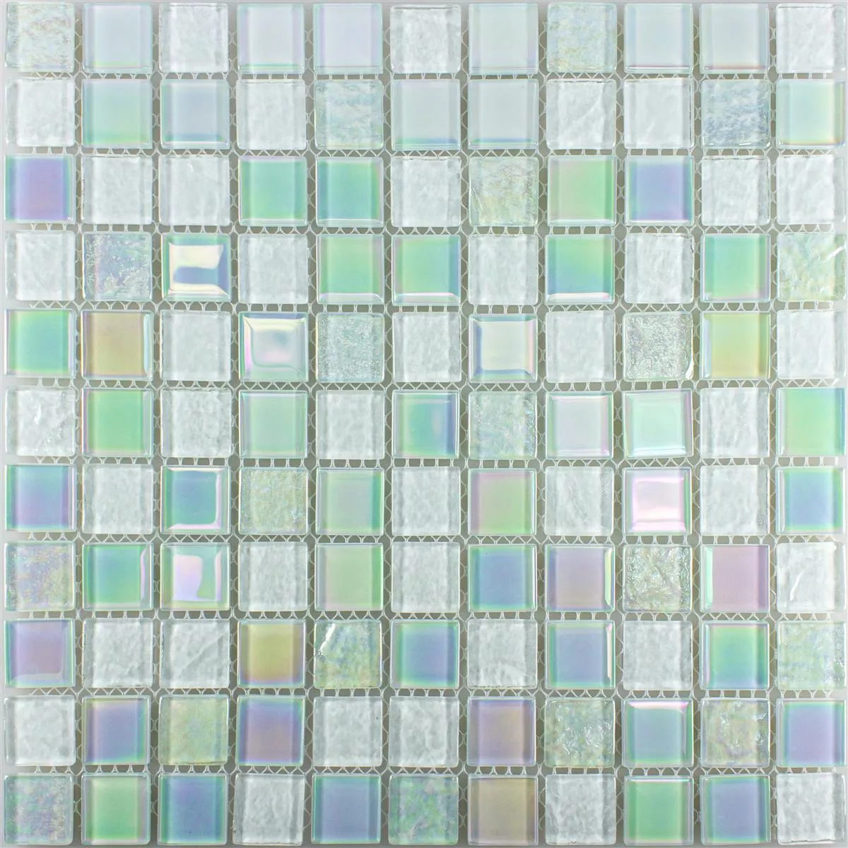 Glass Mosaic Tiles Nacre Effect Manor Blanc