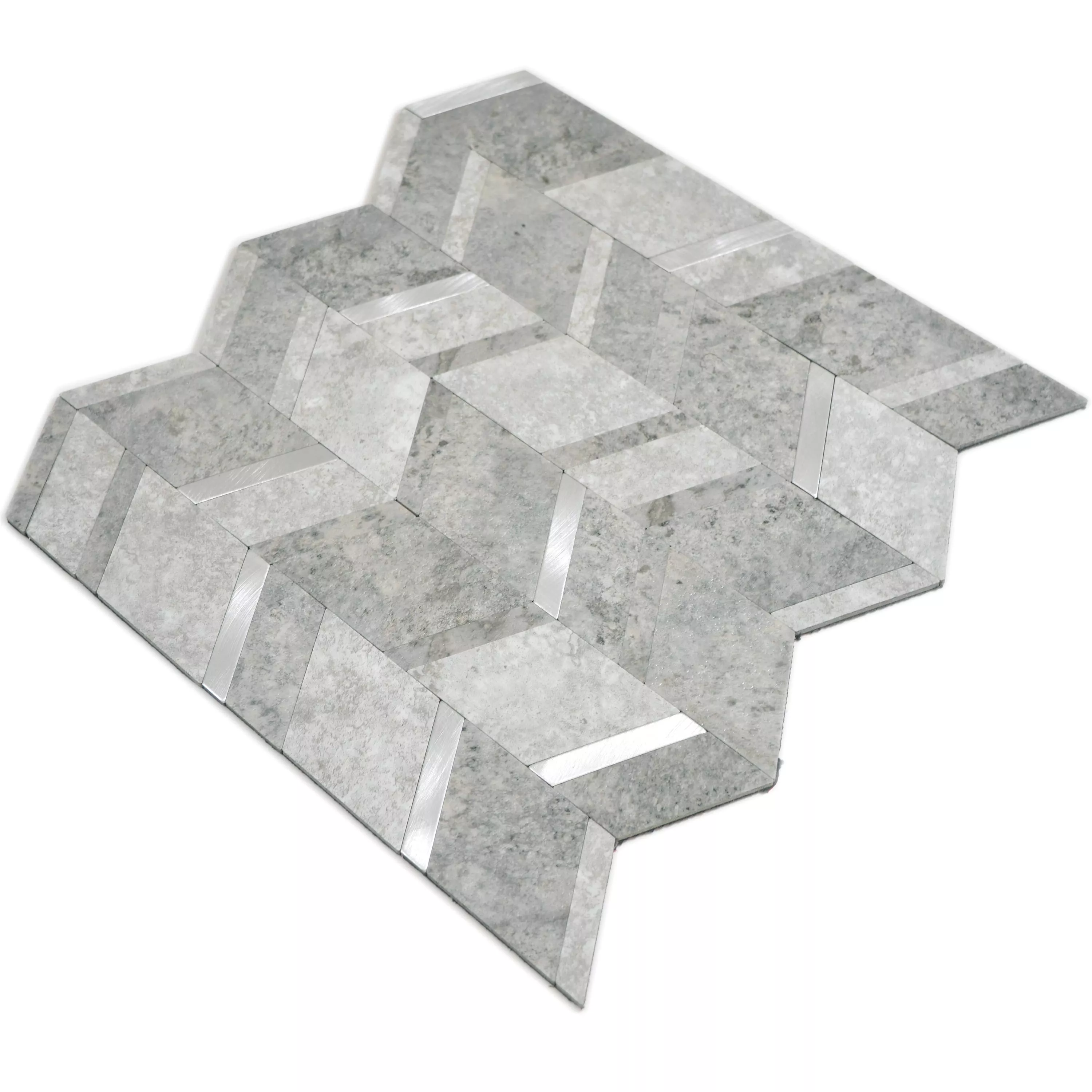 Vinyl Mosaic Tiles Meridian Stone Optic Grey Silver