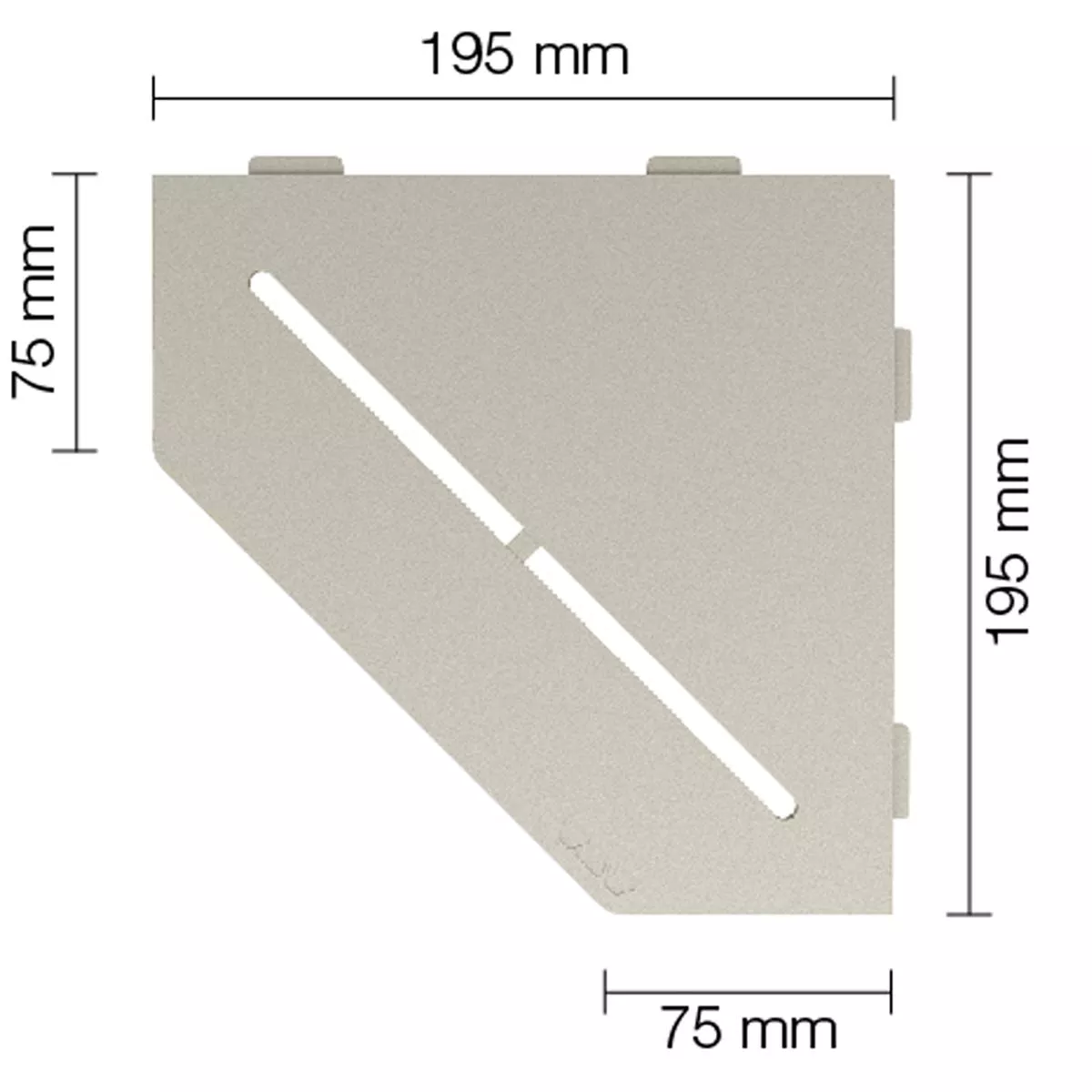 Wall shelf shower shelf Schlüter 5eck 19,5x19,5cm Pure Cream