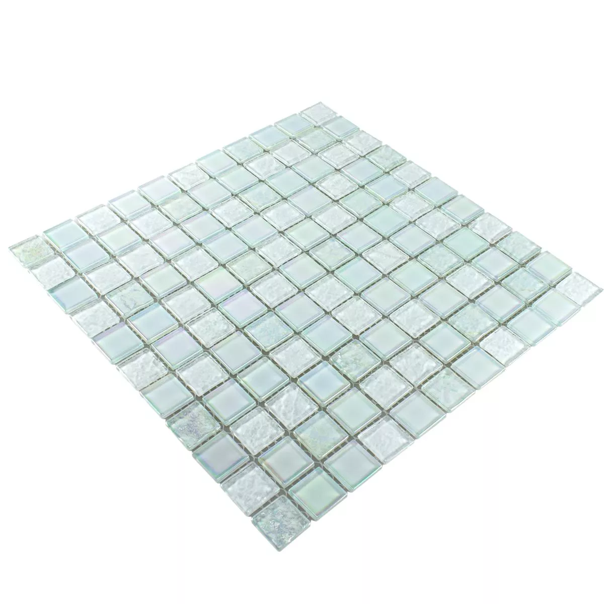 Glass Mosaic Tiles Nacre Effect Manor Blanc