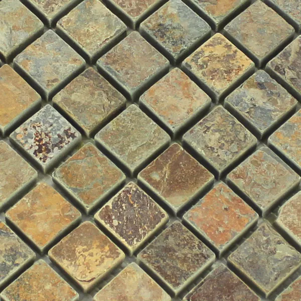 Sample Mosaic Tiles Natural Stone Quartzite Multi Color Colored Mix