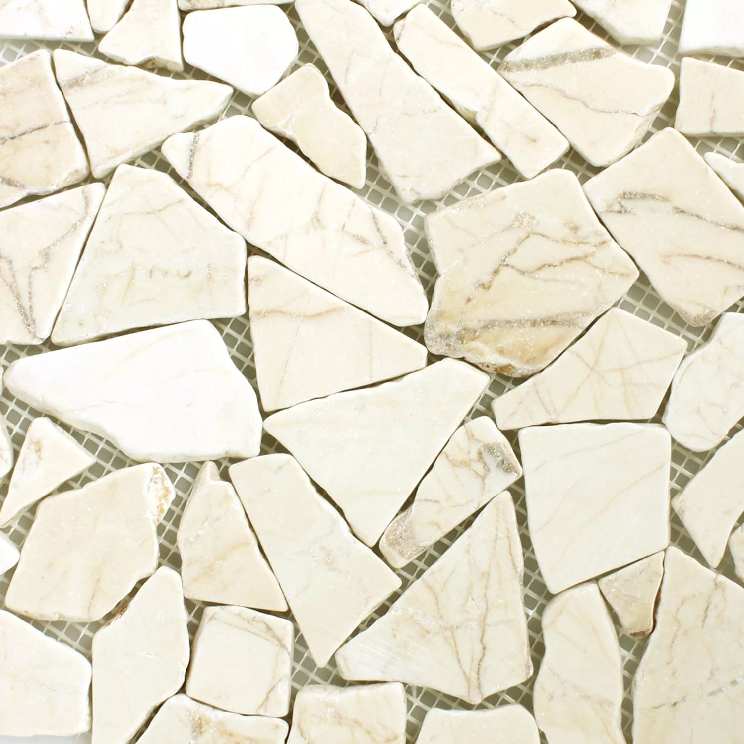 Mosaic Tiles Broken Marble Golden Cream Polished