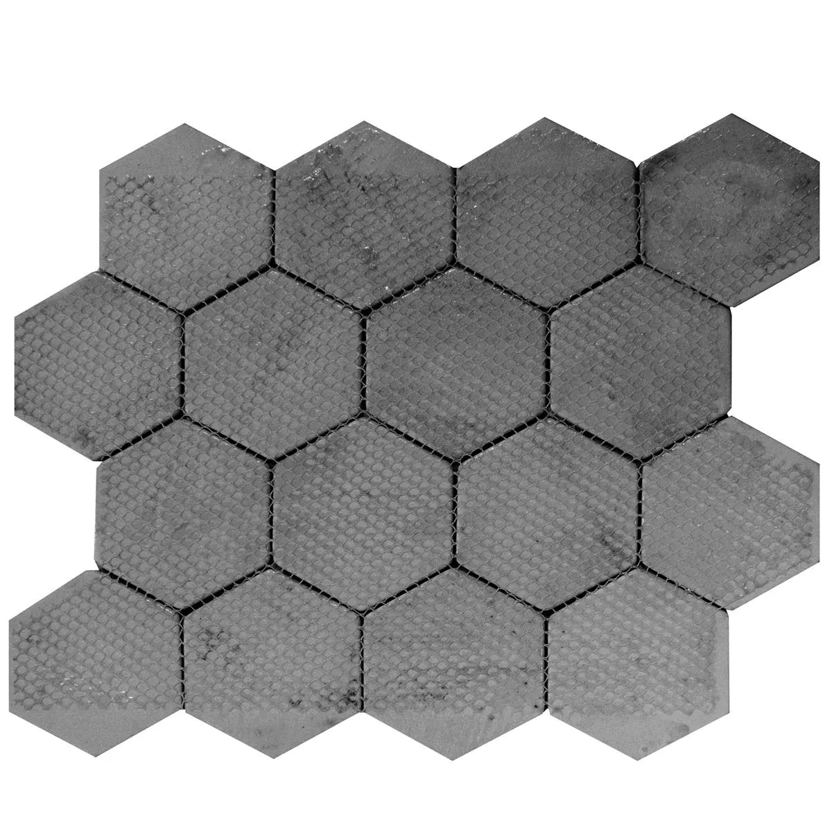 Glass Mosaic Tiles Andalucia Hexagon Black