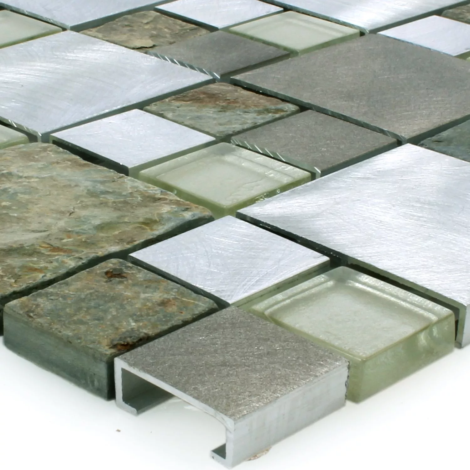 Aluminium Alu Metall Mosaik Fliese Braun Kupfer