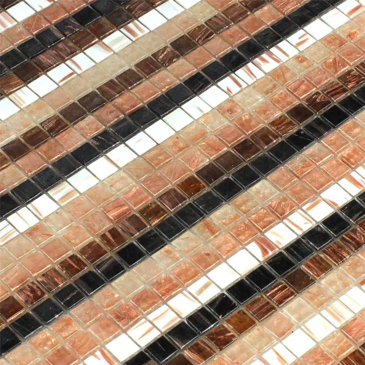 Sample Effect Mosaic Tiles Glass Stripe Multi Mix