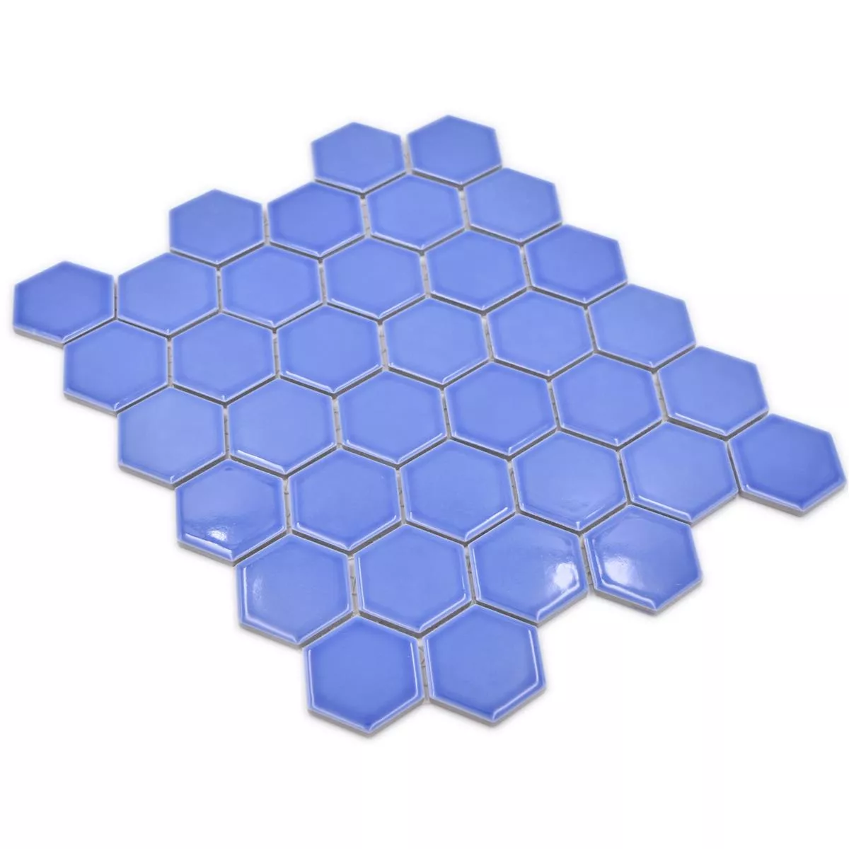 Sample from Ceramic Mosaic Salomon Hexagon Light Blue H51