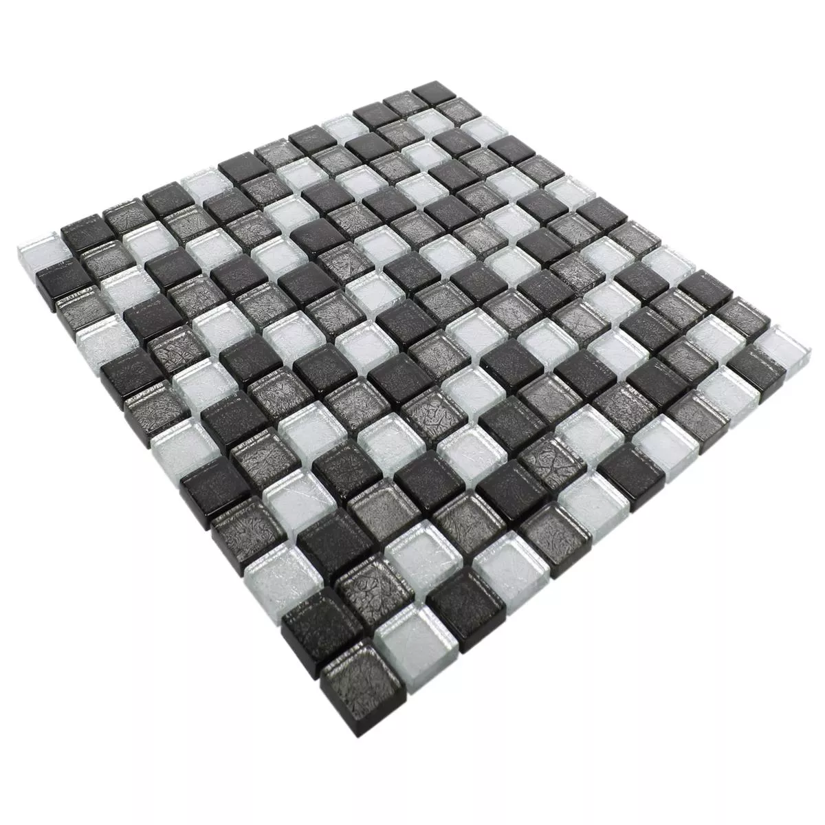 Glass Mosaic Tiles Curlew Black Silver 23