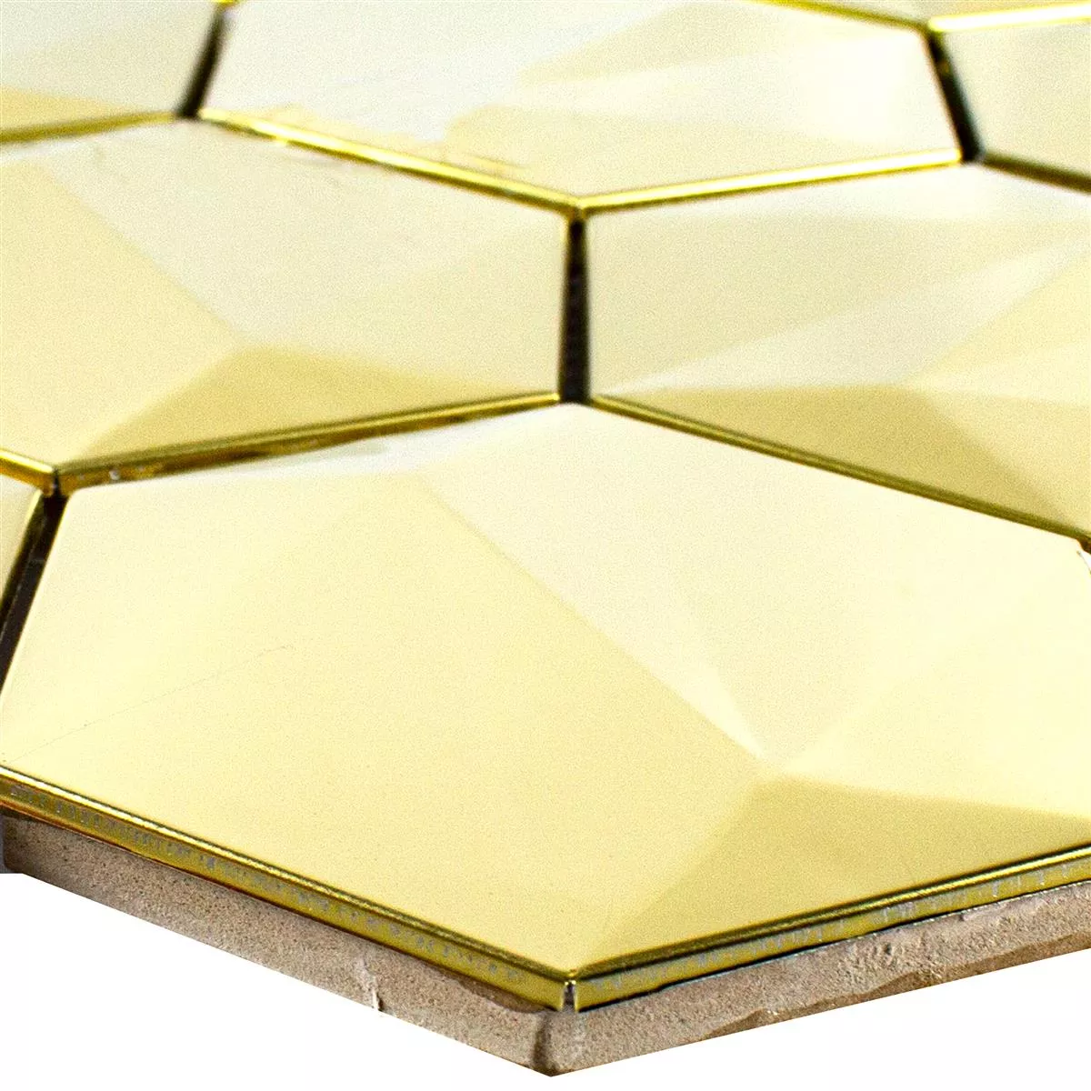 Stainless Steel Mosaic Tiles Durango Hexagon 3D Gold Stainless Steel Mosaic Tiles Durango Hexagon 3D Gold