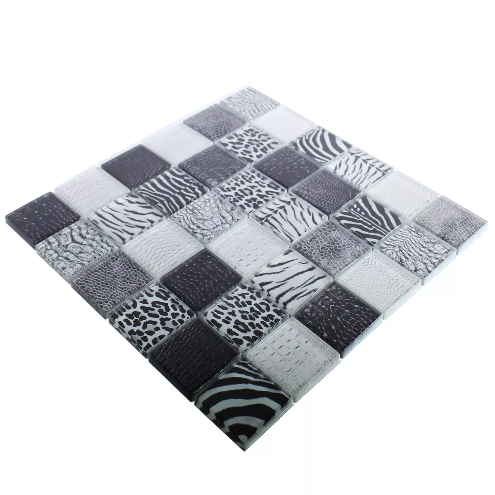 Sample Glass Mosaic Tiles Safari Black