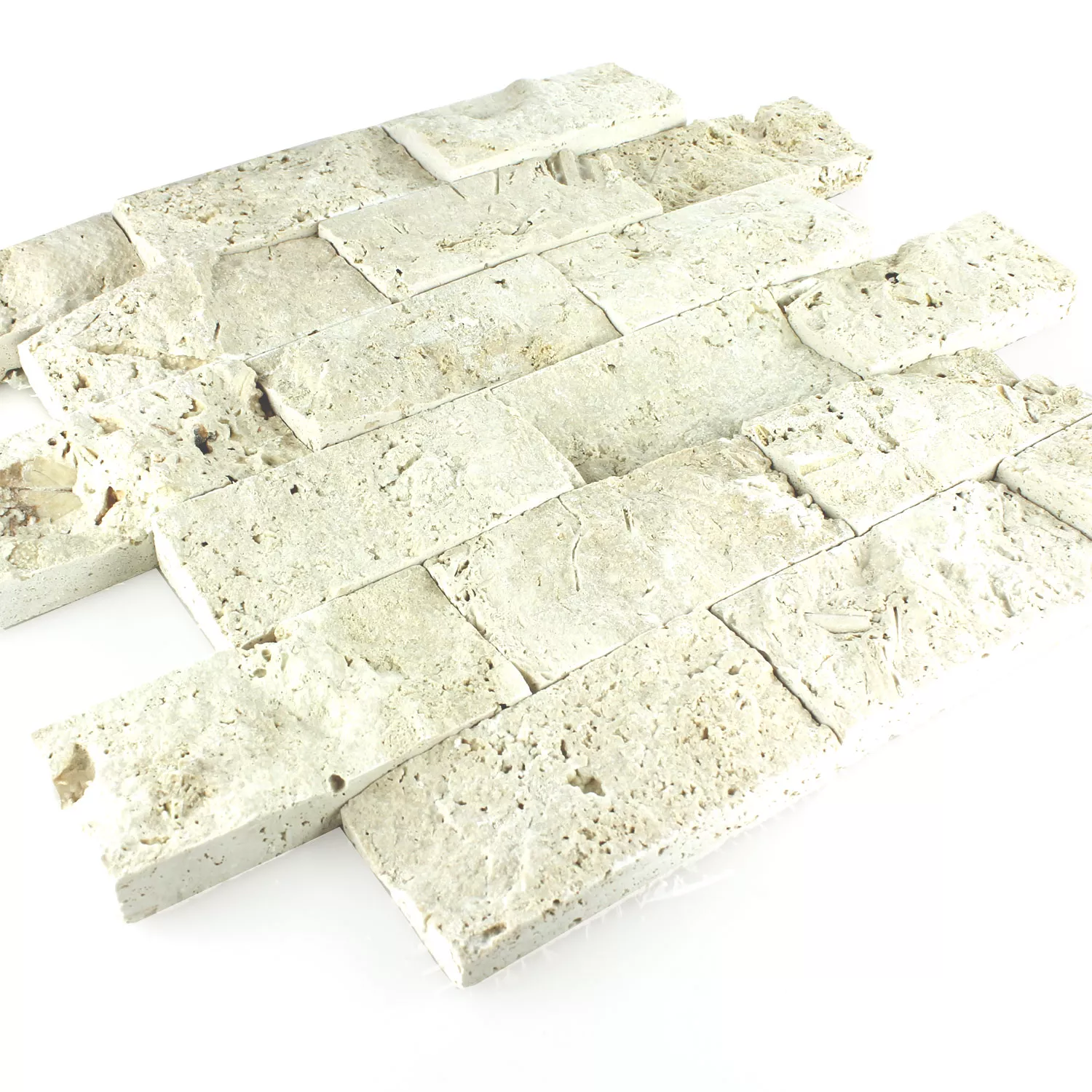 Mosaic Tiles Travertine 3D Chiaro Brick