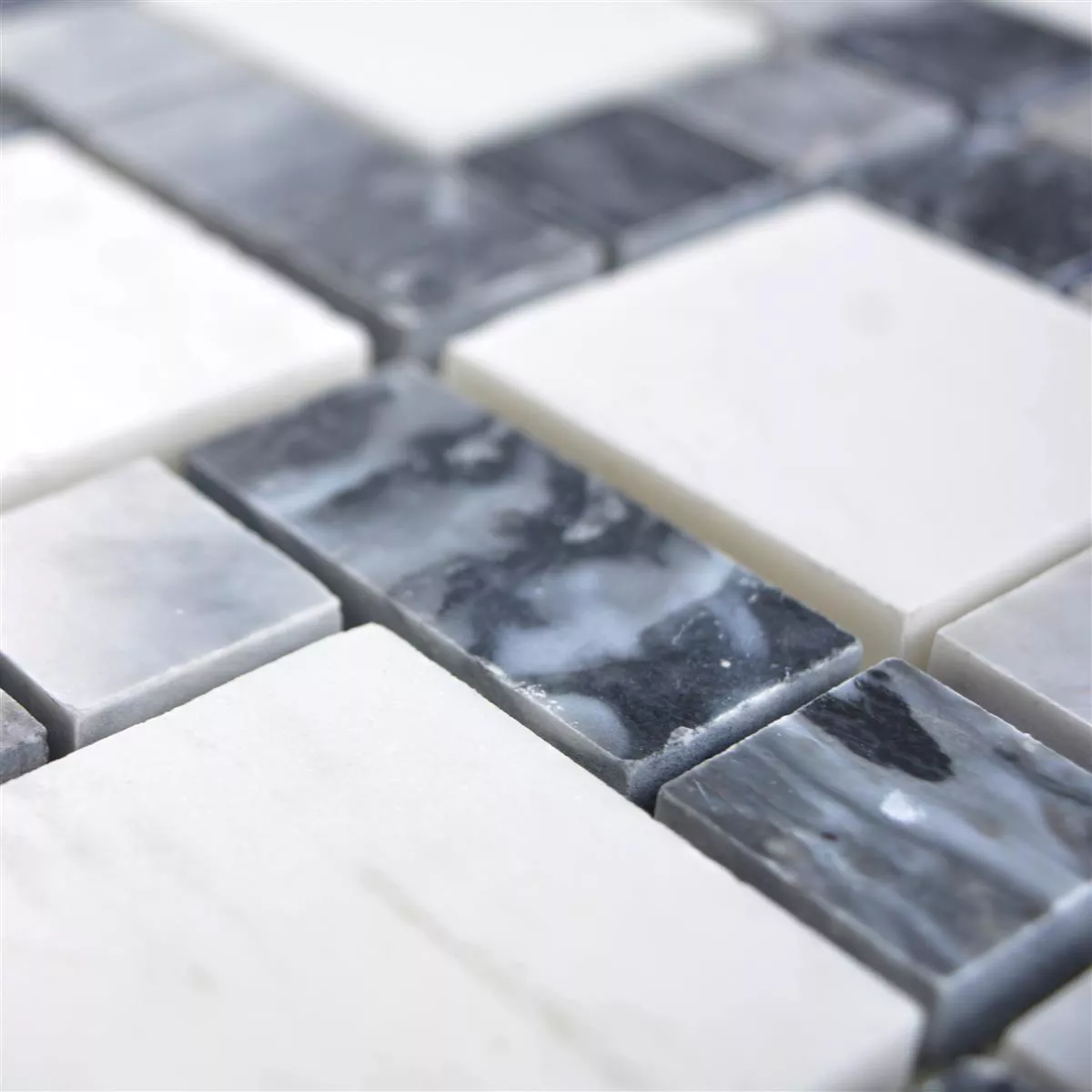 Marble Natural Stone Mosaic Tiles Cordoba Black Grey White