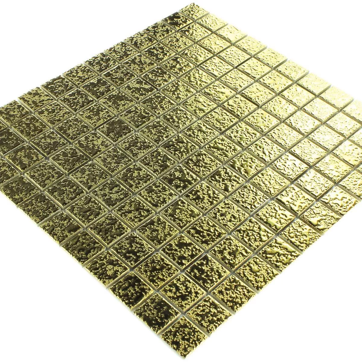 Sample Mosaic Tiles Ceramic Sherbrooke Gold Beaten