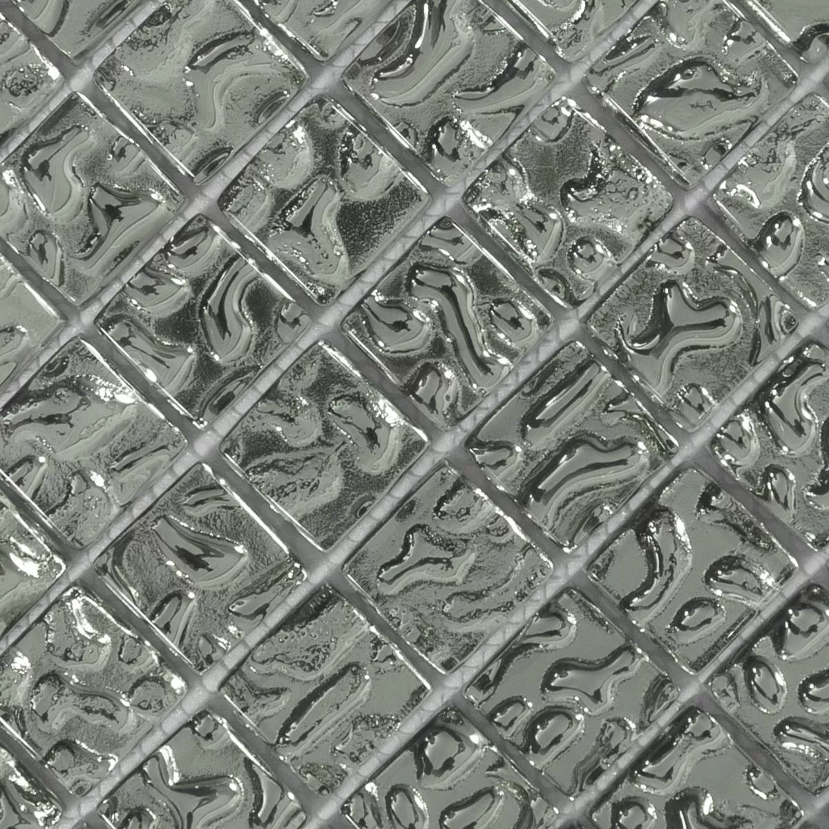 Glass Mosaic Tiles Aquatic Silver