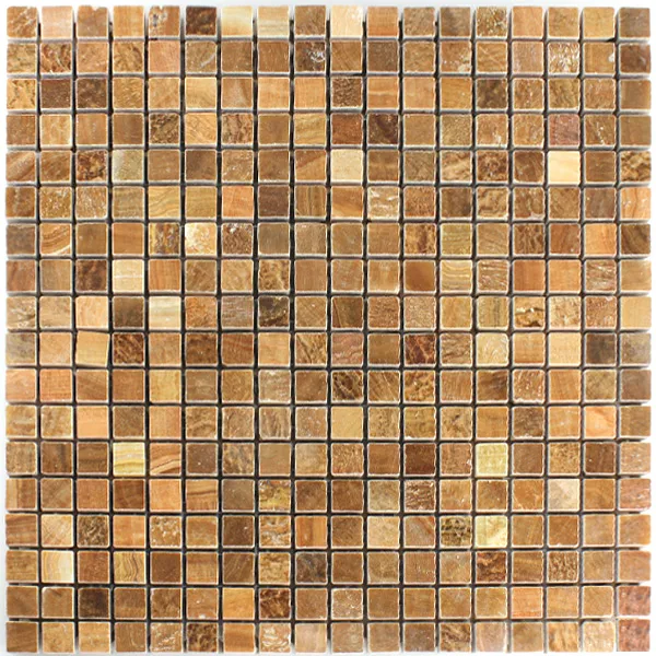 Sample Mosaic Tiles Marble Brown Polished 