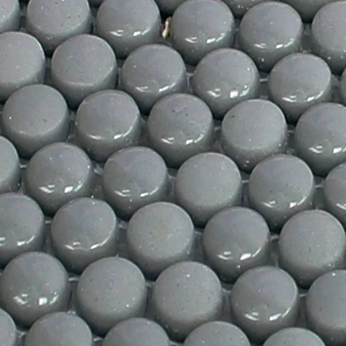 Sample Glass Mosaic Tiles Bonbon Round Eco Grey